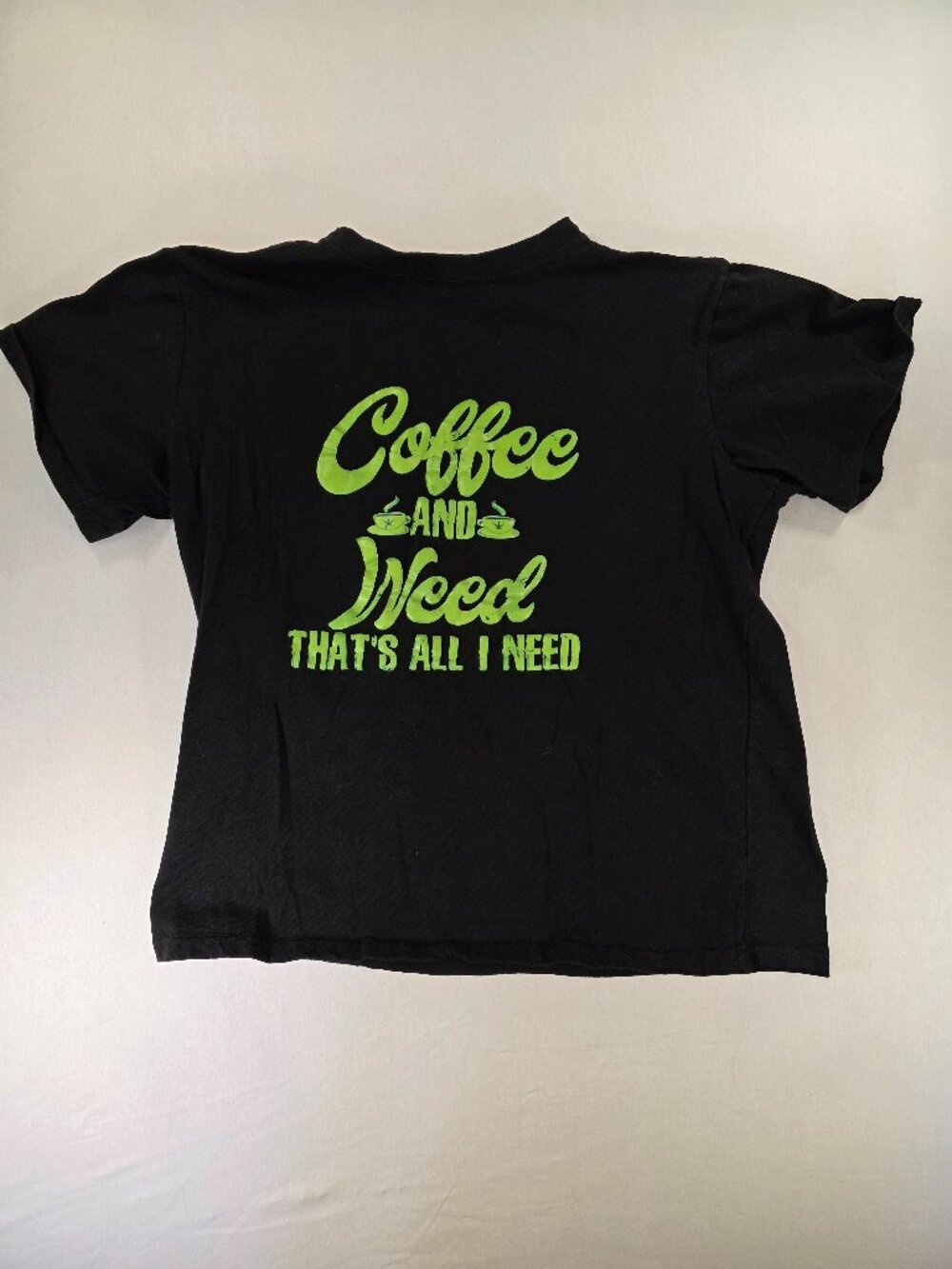 Coffee and Weed Print T-Shirt for Men and Women Small 420 Friendly Fresh Brew